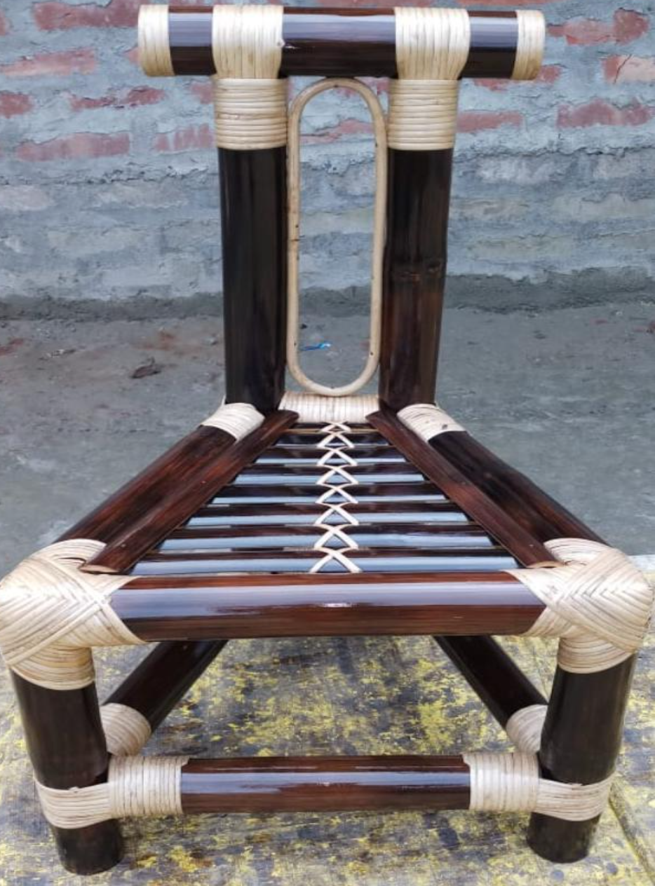 Double bamboo triangle chair