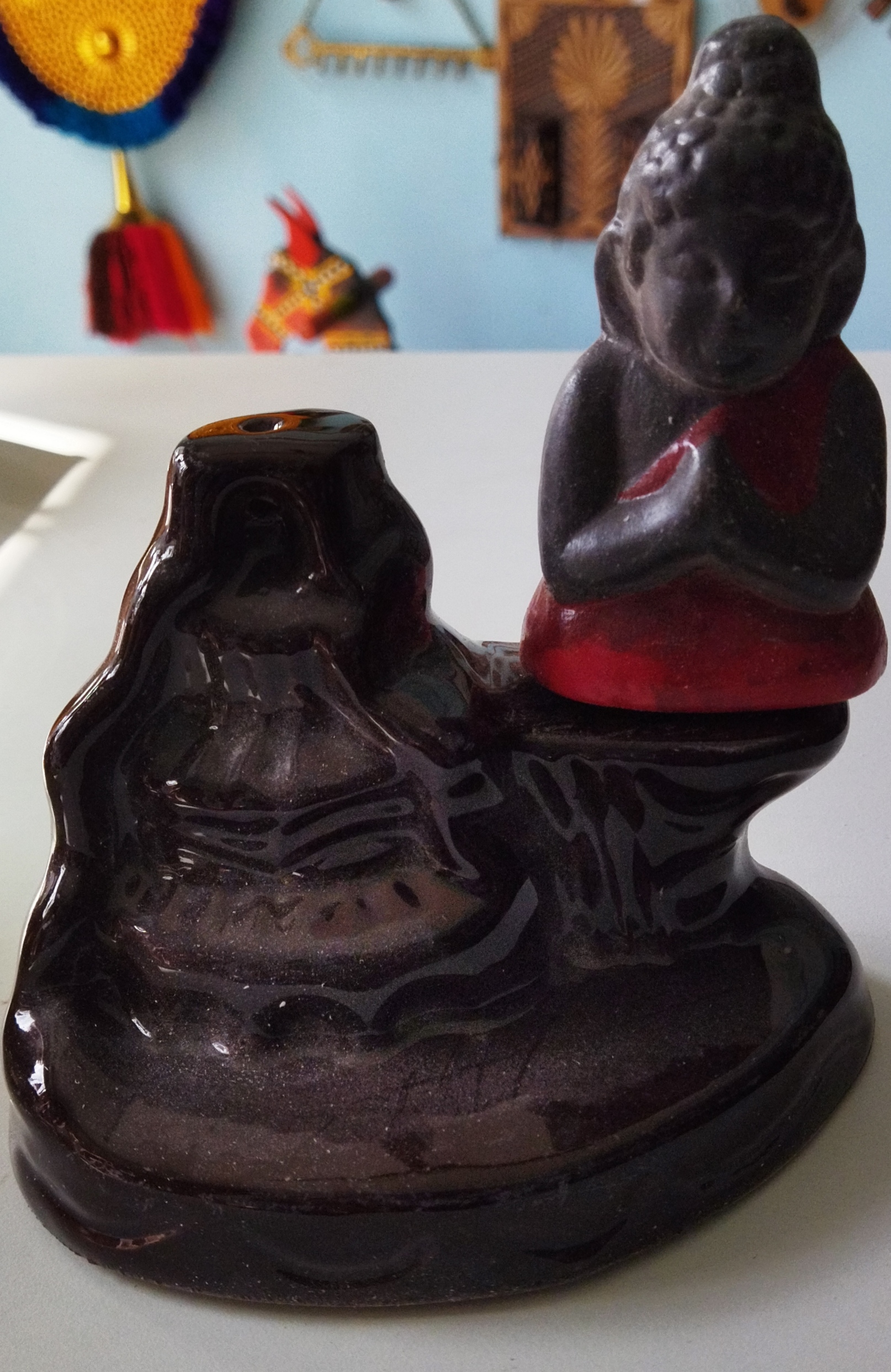 Backflow incense burner buddha