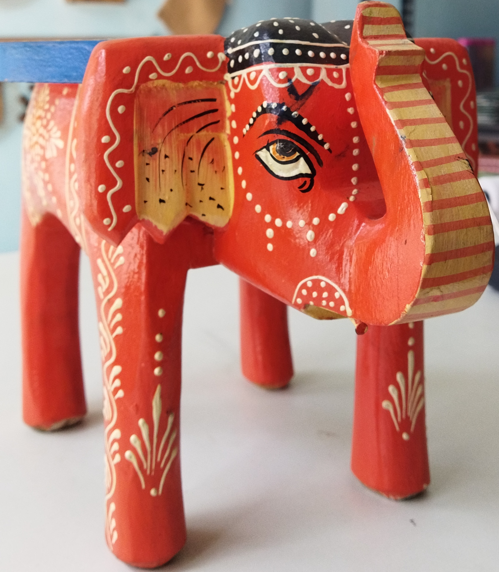 Elephant stool wooden pair