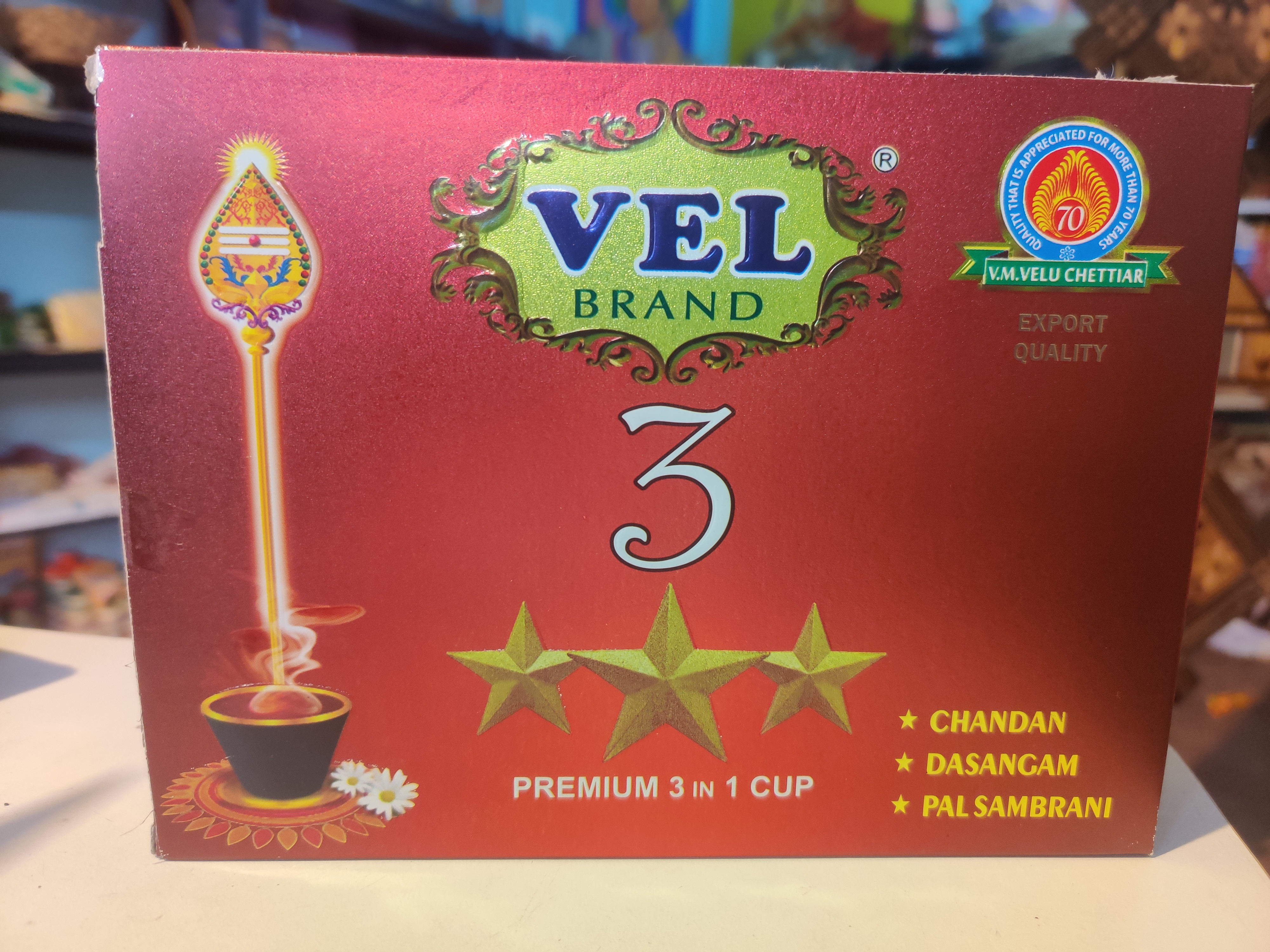 Vel 3 in 1 premium cup dhoop 12 pcs pack