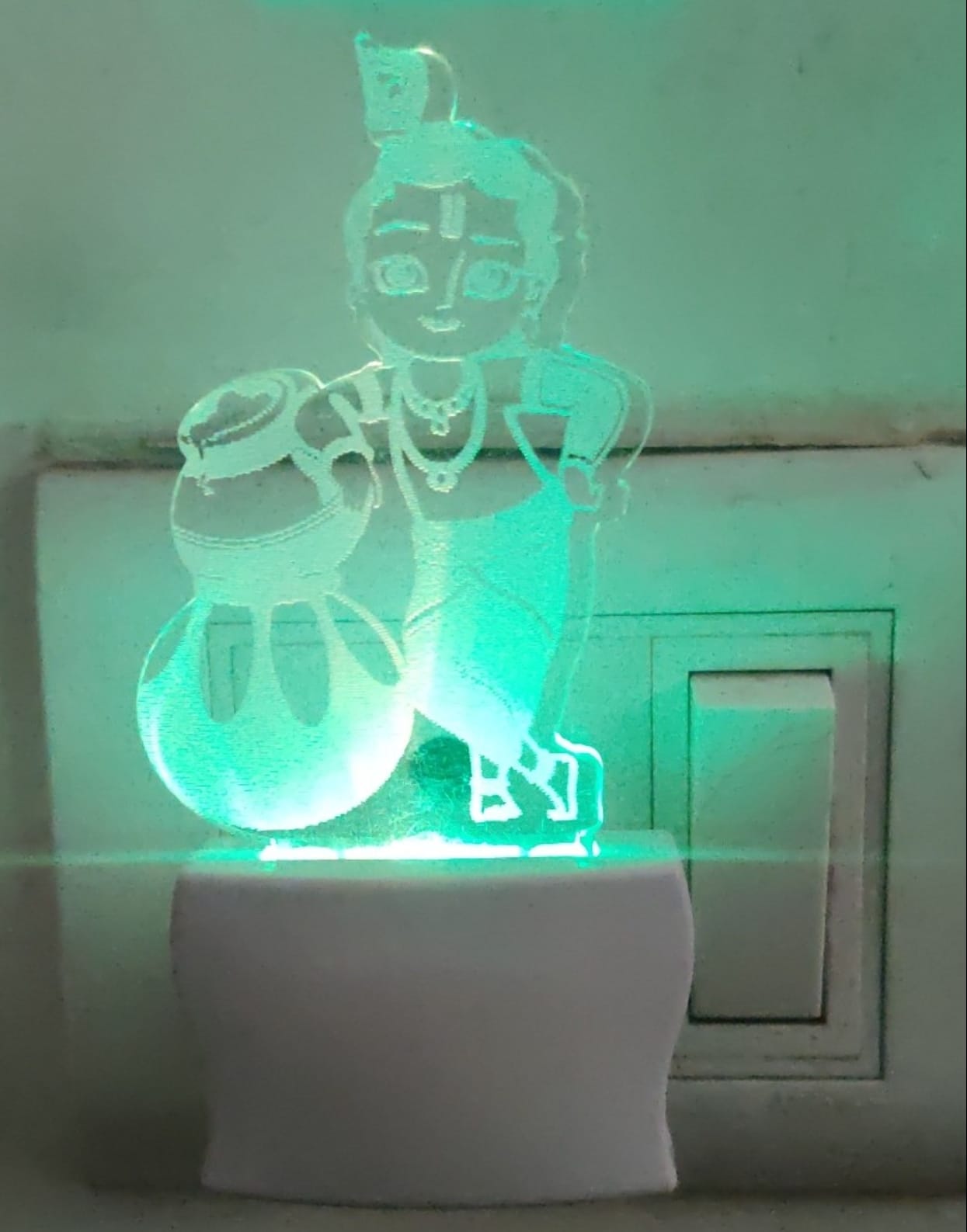Krishna with pot 3d illusion light